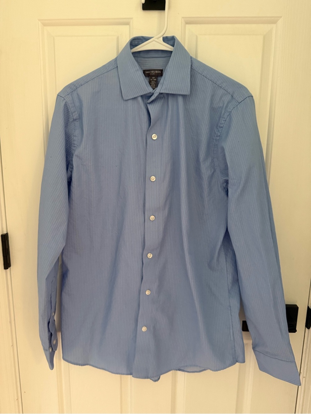Van Heusen Light Blue Pinstripe Men's Dress Shirt